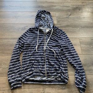 Abercrombie and Fitch striped hooded zip up. Sz L